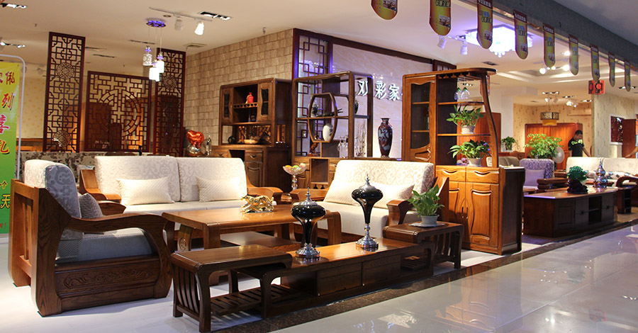 双彩家具参展现场